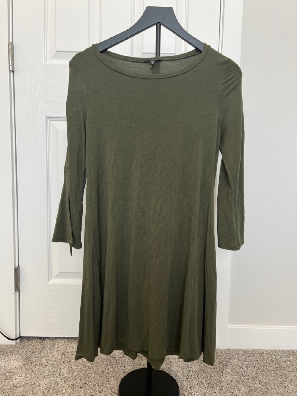 Olive Green Casual Swing Dress - Women